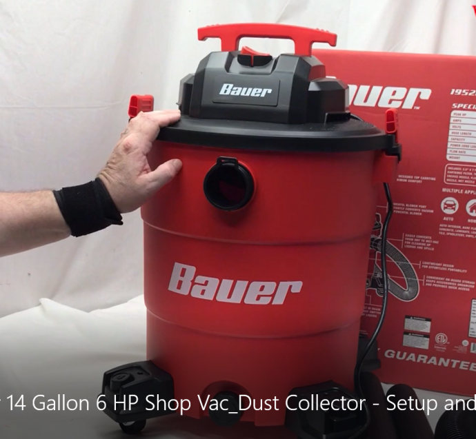 Harbor Freight Bauer 14 Gallon 6 HP Shop Vac Dust Collector Setup and Overview